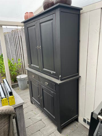 Zwart houten buffetkast / servieskast