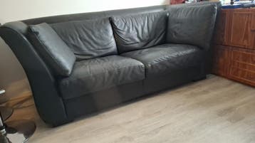 Zwarte lederen bank - Comfortabel en stijlvol