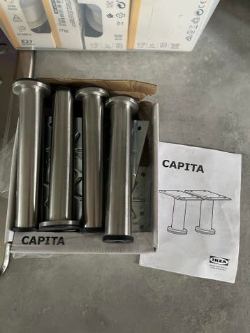 IKEA Capita Tafelpoten - 4 stuks, RVS