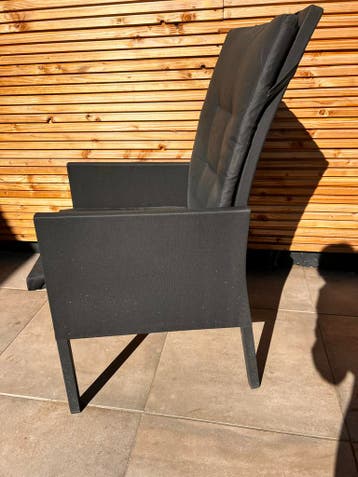 8 Comfortabele tuinstoelen met kussens, verstelbaar