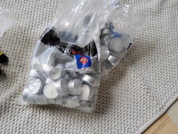 Grote zak theelichtjes, wit, nieuw