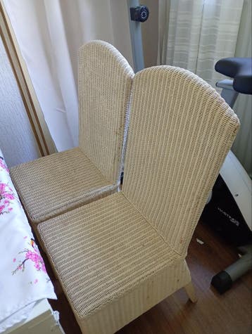 4x witte rotan (tuin) stoelen
