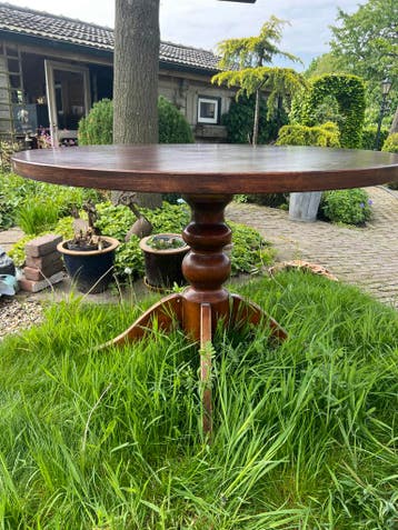Ronde mahoniehouten tafel - 110 cm doorsnee