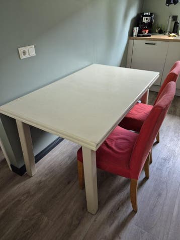 Eettafel met 4 stoelen - 85x140x77 cm