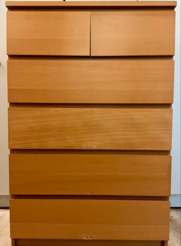 Houten ladekast met 6 laden - 123x80.5x48.5 cm