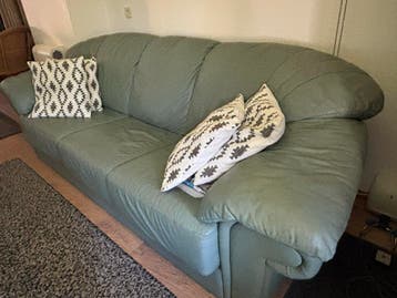 Comfortabele 3-zits leren bank - Groen