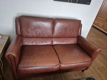 Comfortabele tweepersoons leren bank