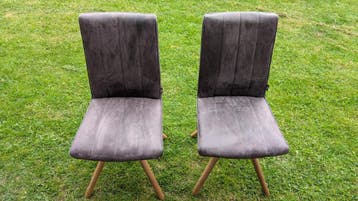 Twee H&H eetkamerstoelen - Grijs/Antraciet