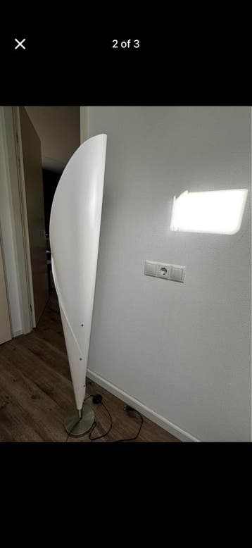 Moderne vloerlamp, wit, sfeestelijk, small damge