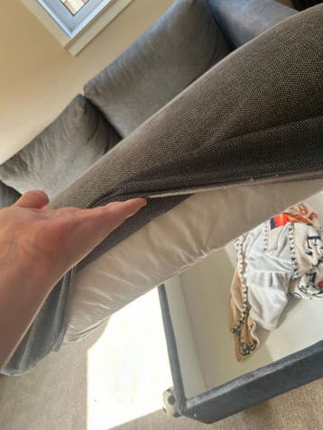 Grijze hoekbank met chaise longue