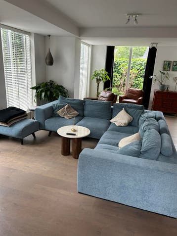 Hoekbank blauw/petrol 275 * 275 * 110