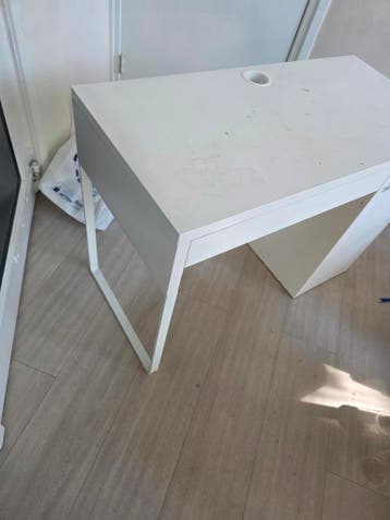 IKEA Micke bureau met lade en kastje - wit