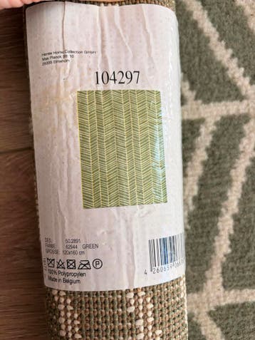 Groen laagpolig tapijt 120x160 cm - Gratis afhalen