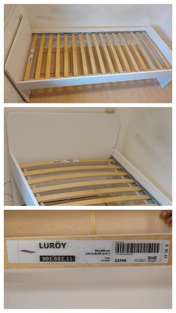 Eénpersoons bed (90 bij 200) (Ikea Malm) te koop