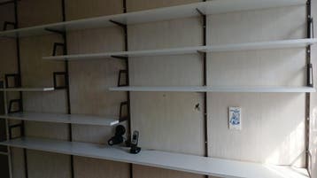 Wandplanken 25cm, wandrek, boekenplanken wit/bruin