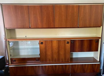 GRATIS gedemonteerde Vintage Mid-Century kast wandmeubel