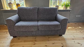 Comfortabele tweezitsbank - bruin gemêleerd- stof