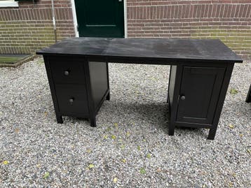 IKEA bureau met lades en kastje - Zwart