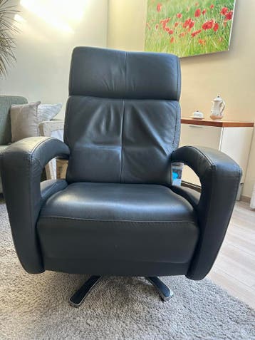 Leren relaxfauteuil / relax stoel - Zwart - Gratis