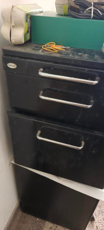 Werndl verrijdbare ladekast - zwart, 3 laden