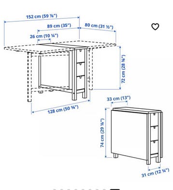 GRATIS: IKEA NORDEN Klaptafel berken