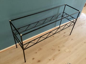 Tafelonderstel, sidetable, smeedijzer, zwart, vintage