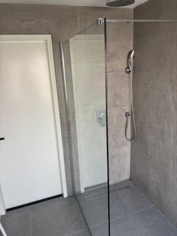 Douchewand van glas 120cm  breed 200cm hoog