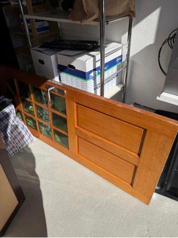 GRATIS houten deur incl beslag met glas GRATIS