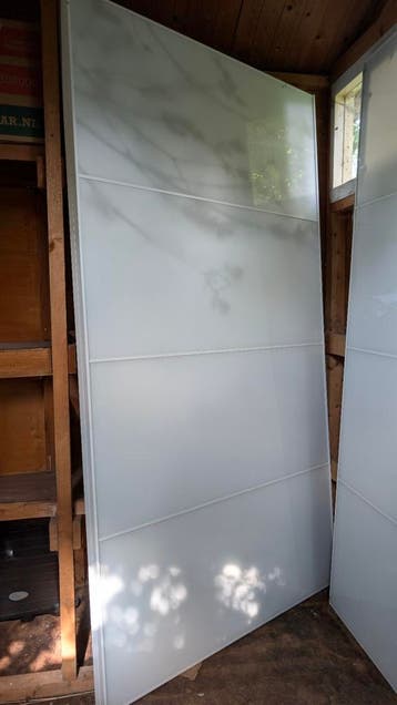 Ikea PAX schuifdeuren van melkglas met afbeelding