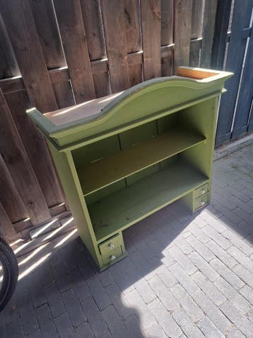 Gratis, Vintage Groene Houten kast met Lades