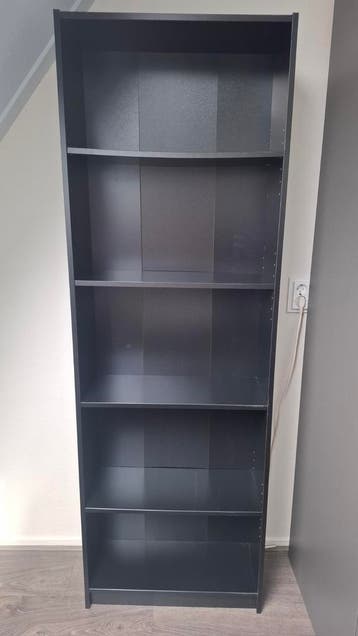 Zwarte Boekenkast met Verstelbare Planken