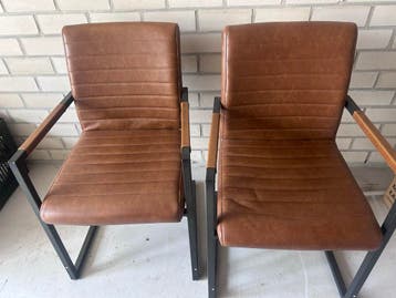 Set van 2 industriële eetkamerstoelen