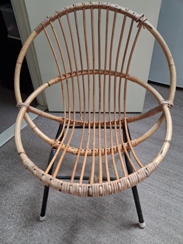 Vintage Rotan Stoel - Bamboe Fauteuil