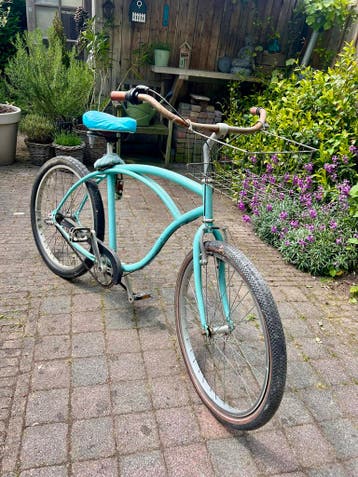 Vintage Stijl Beach Cruiser Fiets - Lichtblauw