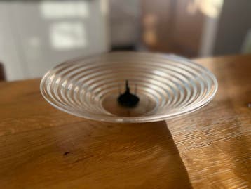 Mooie geribbelde glazen schaal - decoratief