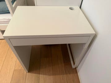 Compact wit bureau met lade - 73x50x75 cm