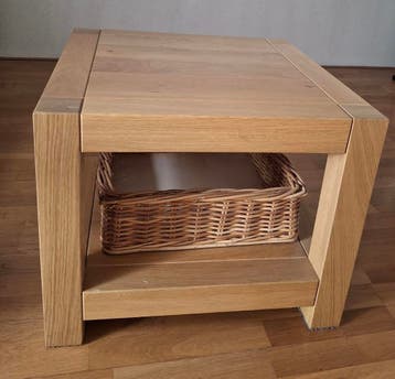 Grenen houten bijzet tafeltje/salontafeltje