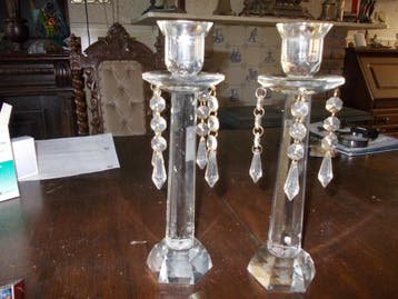 kristallen kandelaars 2 stuks