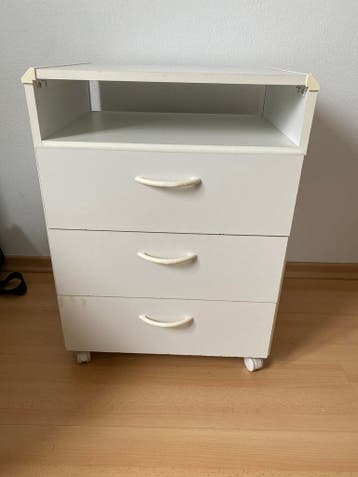 Bijzetkastje/nachtkastje met 3 lades en open vak