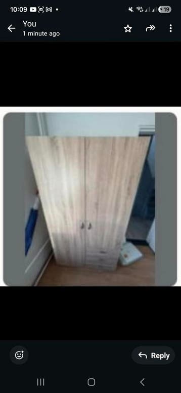 Kledingkast met twee deuren en lades - Licht hout
