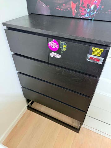 Malm Black Dresser