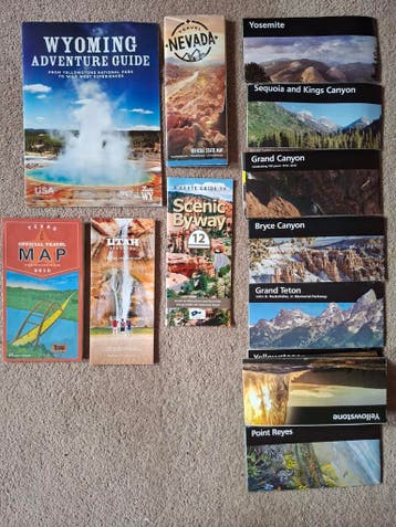 Routekaarten en folders National Parks USA