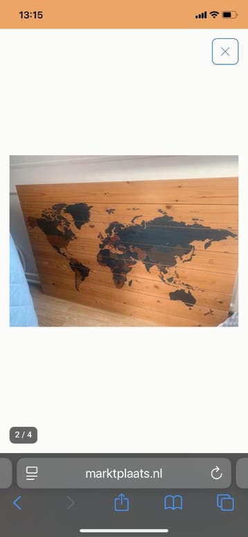 Wereldkaart op hout wanddecoratie GRATIS