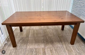 Massief houten eettafel / bureautafel