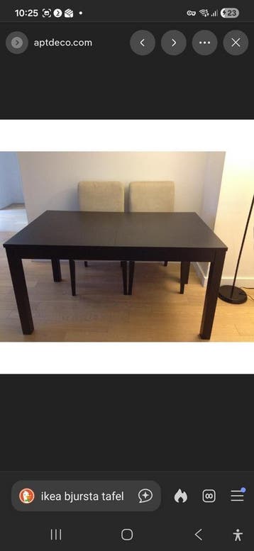 Ikea bjursta tafel donkerbruin verlengbaar Opknapper