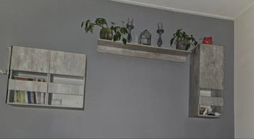 Set van wandkasten in betonlook