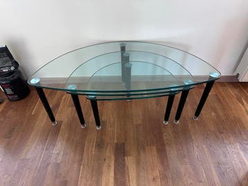 Glazen bijzettafels set (3 stuks)