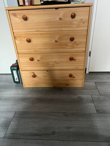 Houten ladekast met 4 laden - grenenhout