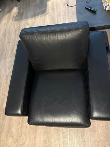 Comfortabele zwarte leren fauteuil