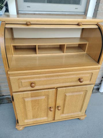 Houten rolluikbureau / secretaire - mist plankje